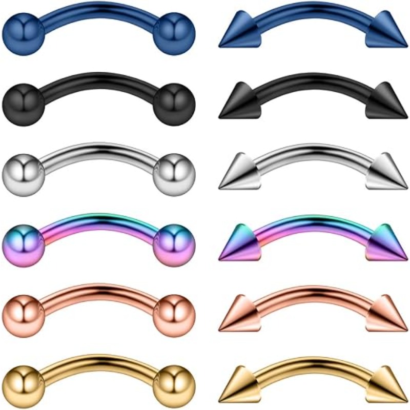 12PCS 16G Surgical Steel Eyebr - đánh giá và giá Body Jewelry Surgical Steel