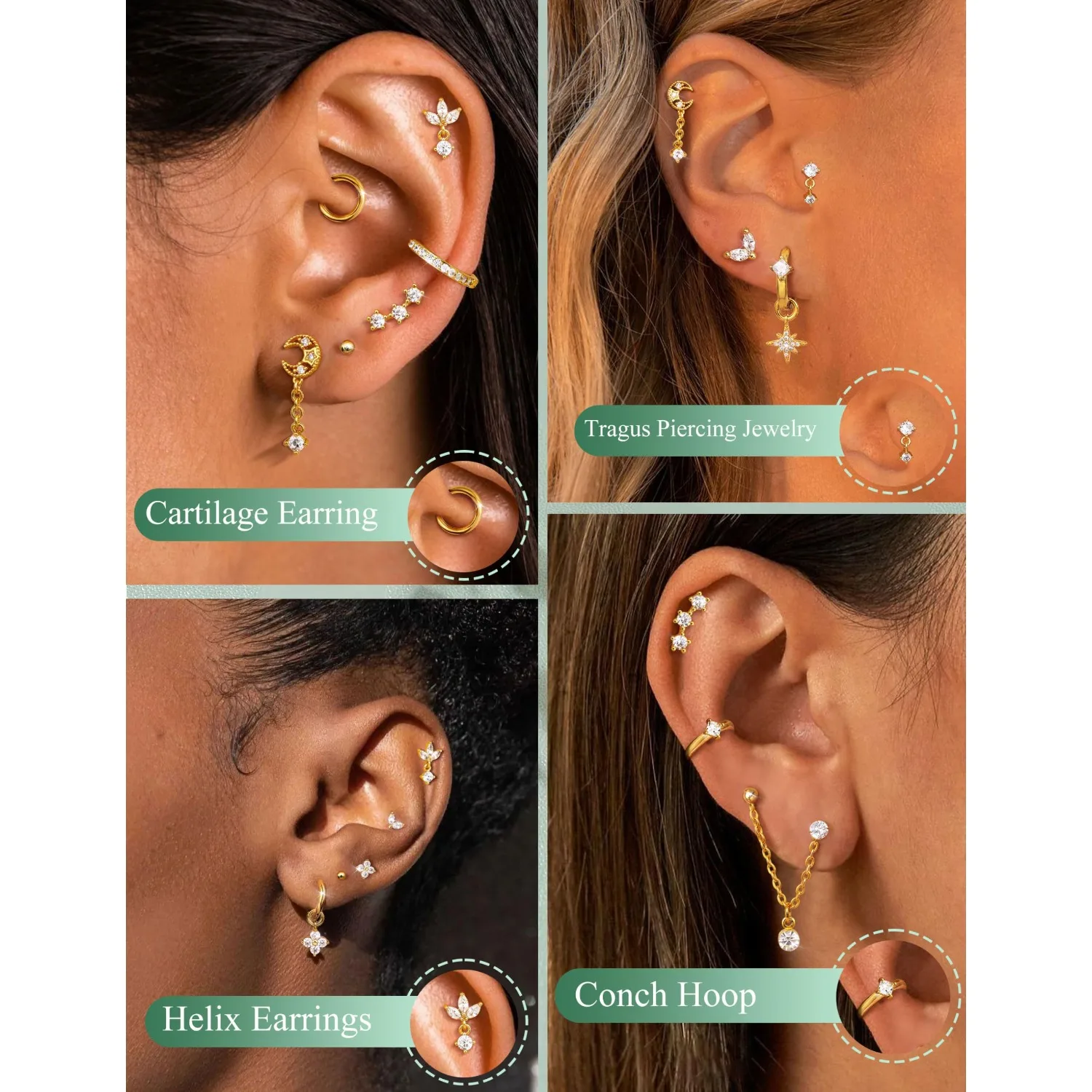 16 Gauge Cartilage Earrings fo - đánh giá và giá Body Jewelry Surgical Steel